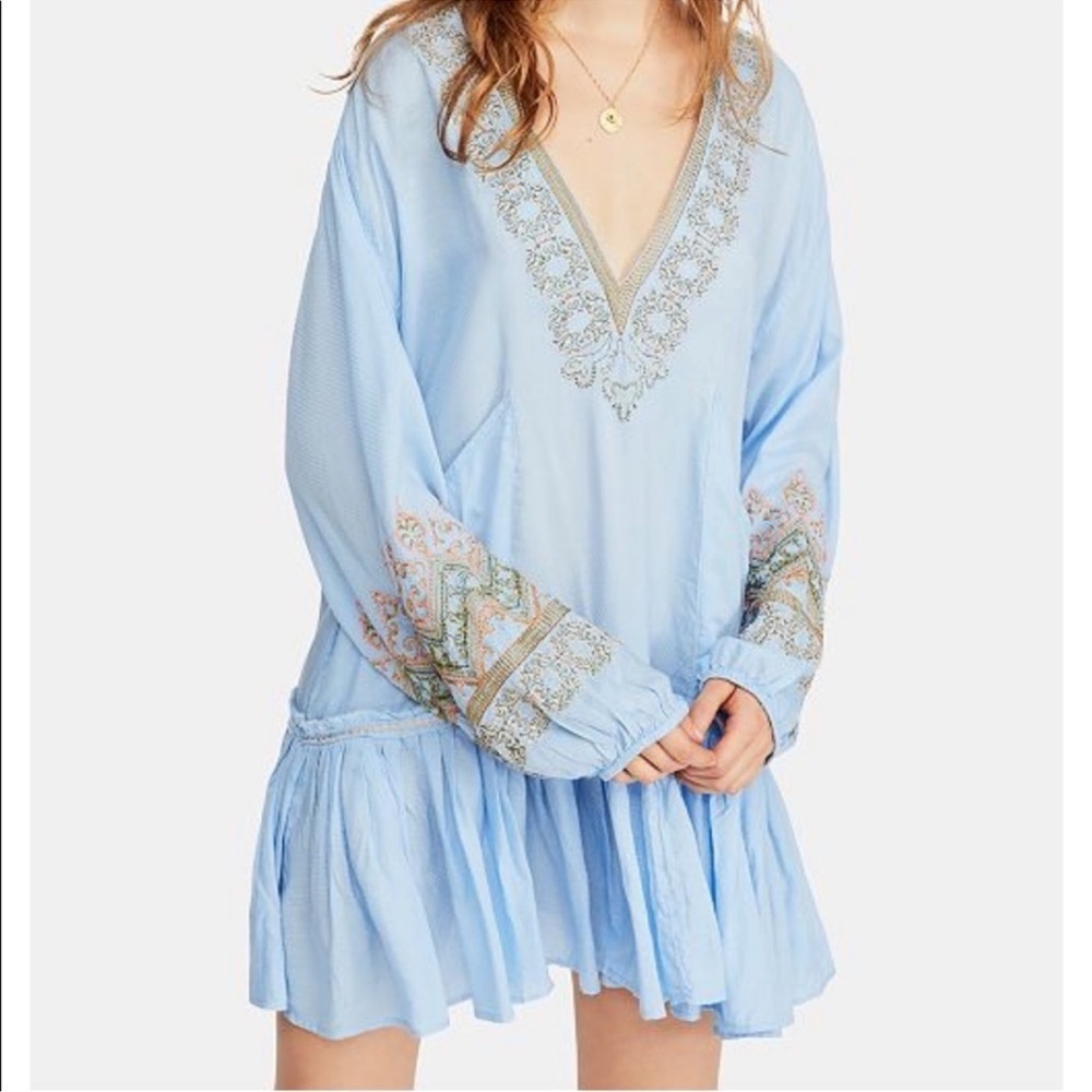 Free People Wild One Embroidered Peasant Tunic New With Tag Womens Small
